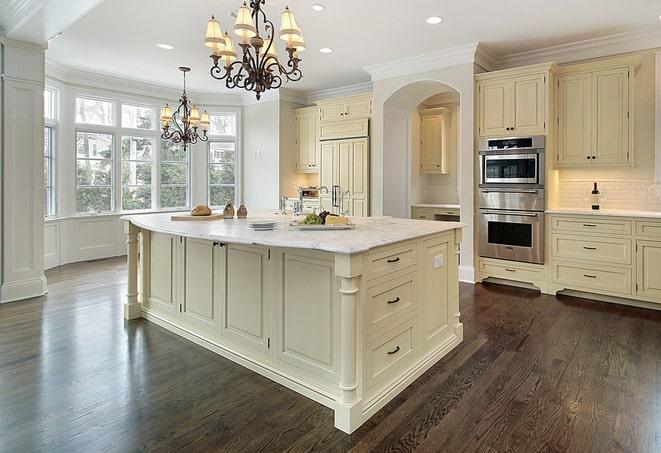 natural wood-look laminate floors in a living room in Dauberville, PA